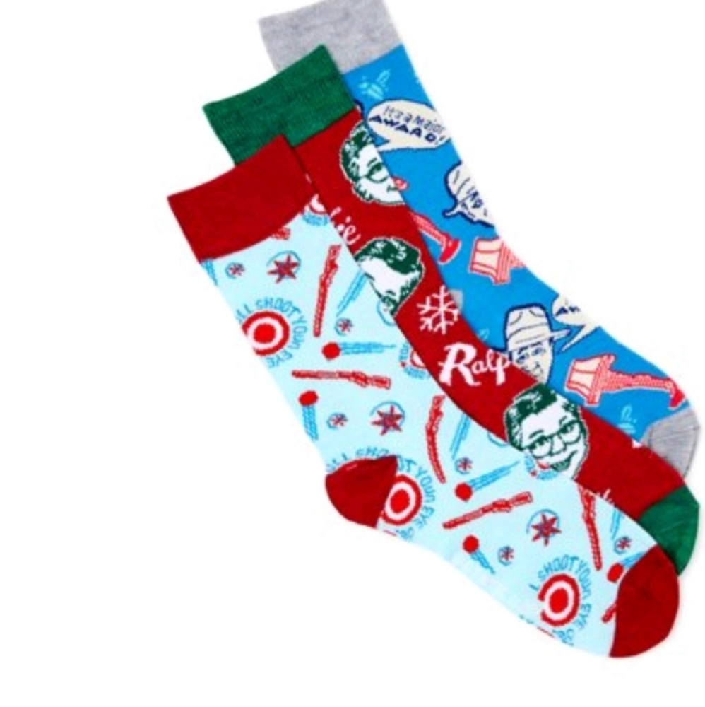 A CHRISTMAS STORY CREW SOCKS SET 3 PAIR